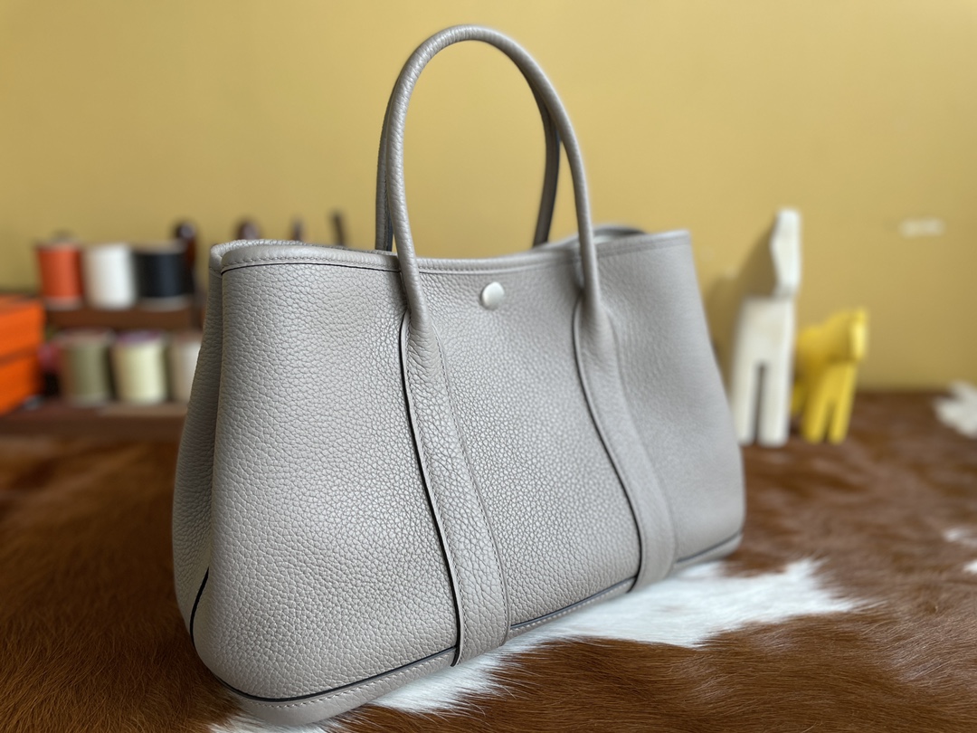 Hermès（爱马仕）Garden Party 花园包 TC m8 沥青灰 银扣 30cm