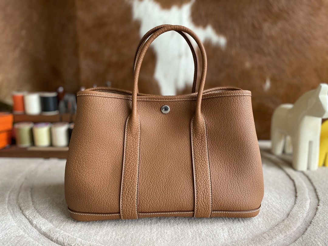Hermès（爱马仕）Garden Party 花园包 TC 金色 银扣 30cm