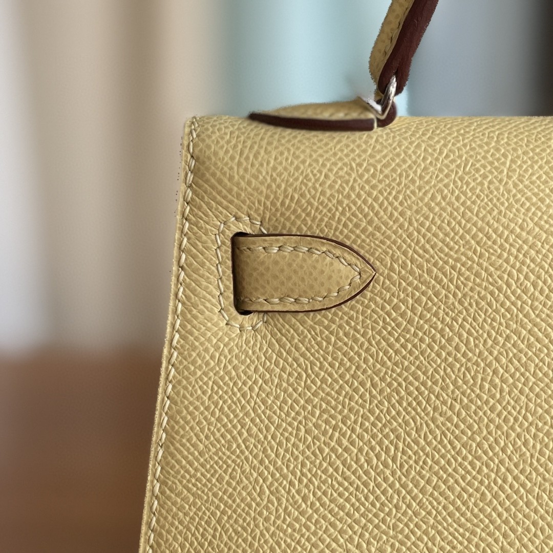 Hermès（爱马仕）mini kelly 迷你凯莉 Epsom 1z 小鸡黄 银扣 19cm