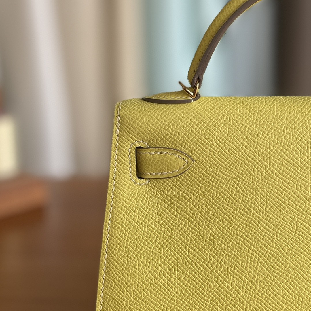 Hermès（爱马仕）mini kelly 迷你凯莉 Epsom 9r 柠檬黄 金扣 19cm
