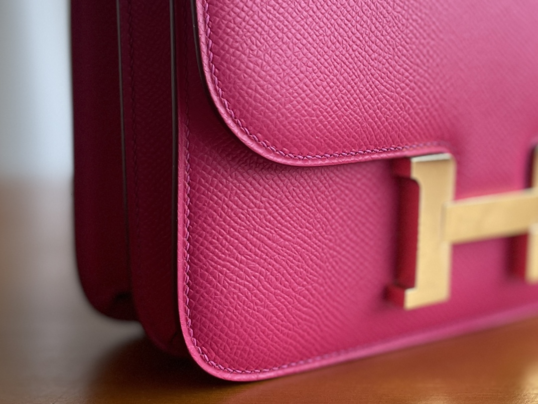 Hermès（爱马仕）Constance 空姐包 epsom 0D 墨西哥粉 金扣 18cm