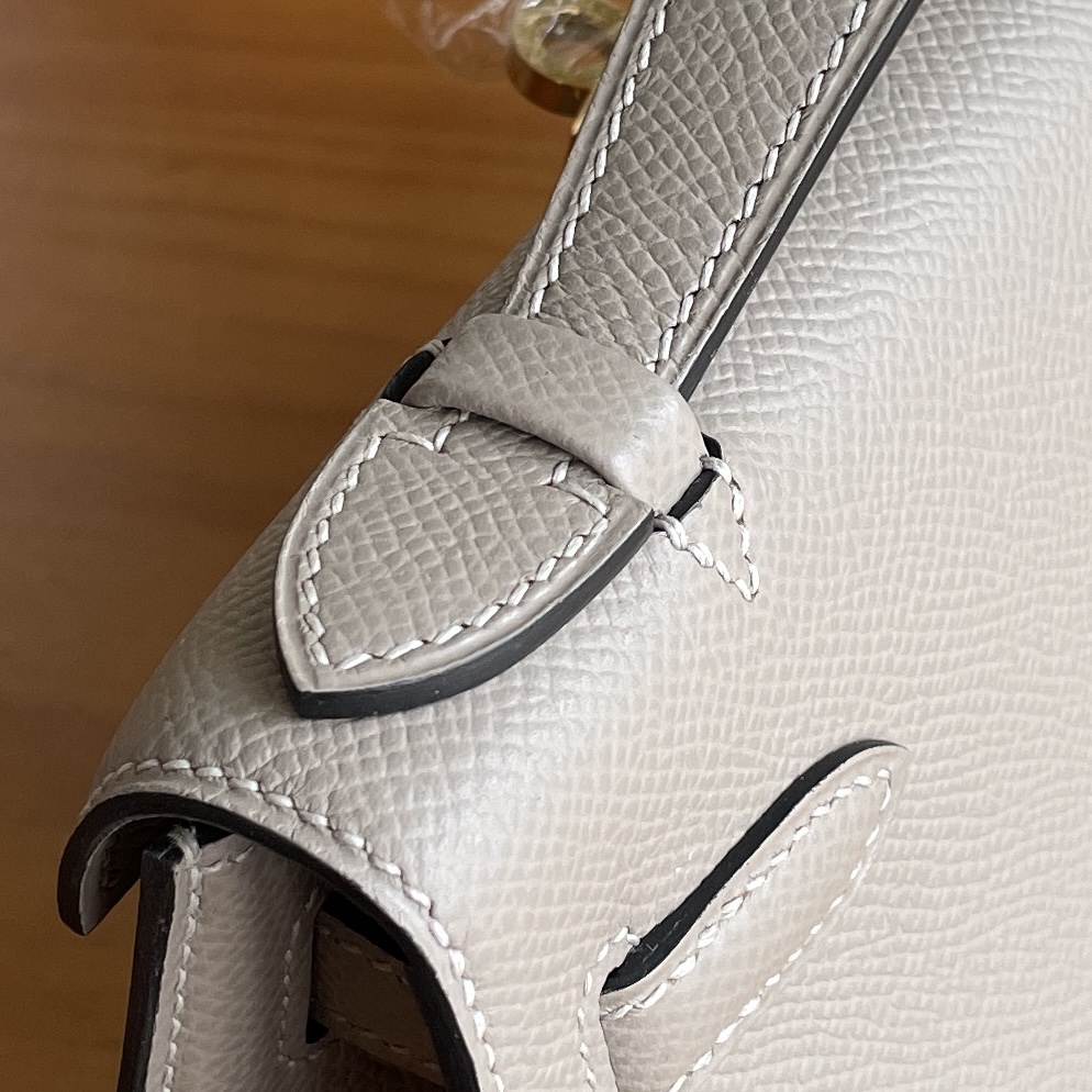 Hermès（爱马仕）mini kelly Pochette Epsom m8 沥青灰 金扣 22cm