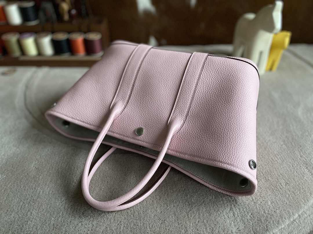 Hermès（爱马仕）Garden Party 花园包 TC 3Q 新樱花粉 银扣 30cm