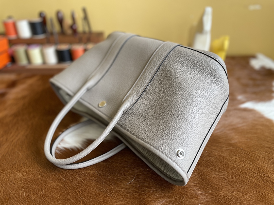 Hermès（爱马仕）Garden Party 花园包 TC m8 沥青灰 银扣 30cm
