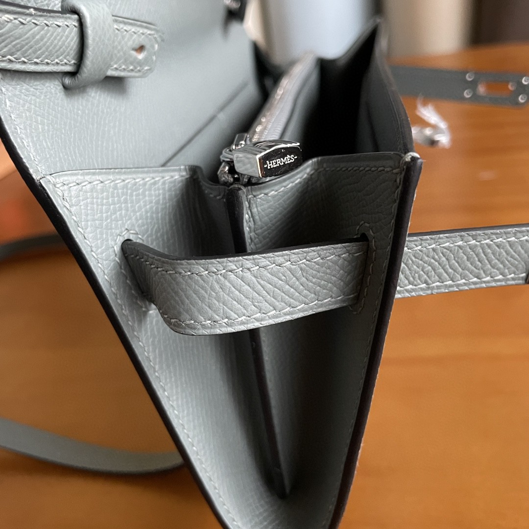 Hermès（爱马仕）Kelly to go Epson 杏仁绿 银扣 20cm
