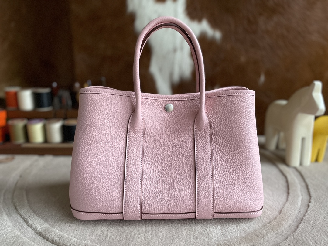 Hermès（爱马仕）Garden Party 花园包 TC 3Q 新樱花粉 银扣 30cm