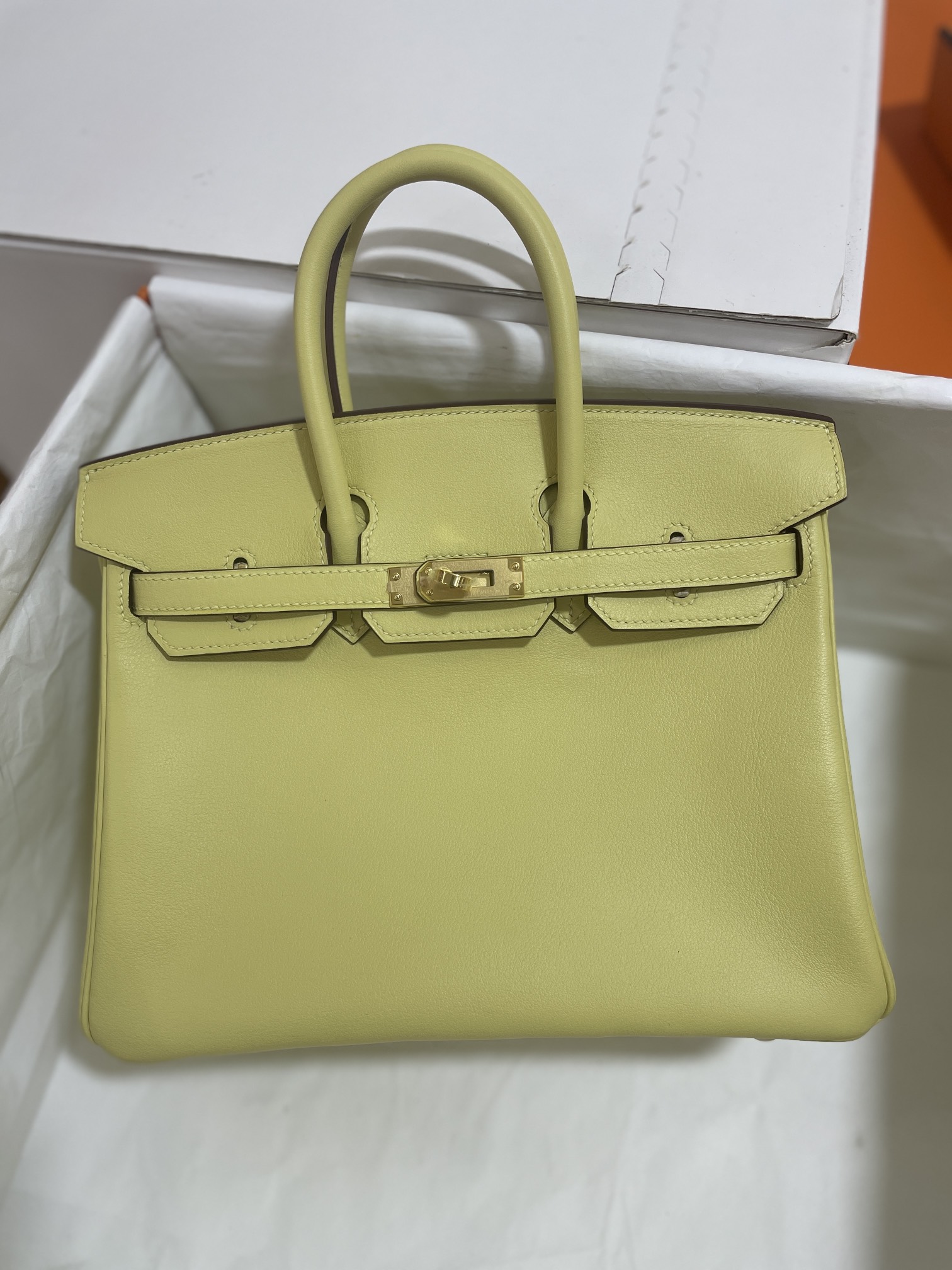 Hermès（爱马仕） Birkin 铂金包 swift 小鸡黄 金扣 25cm