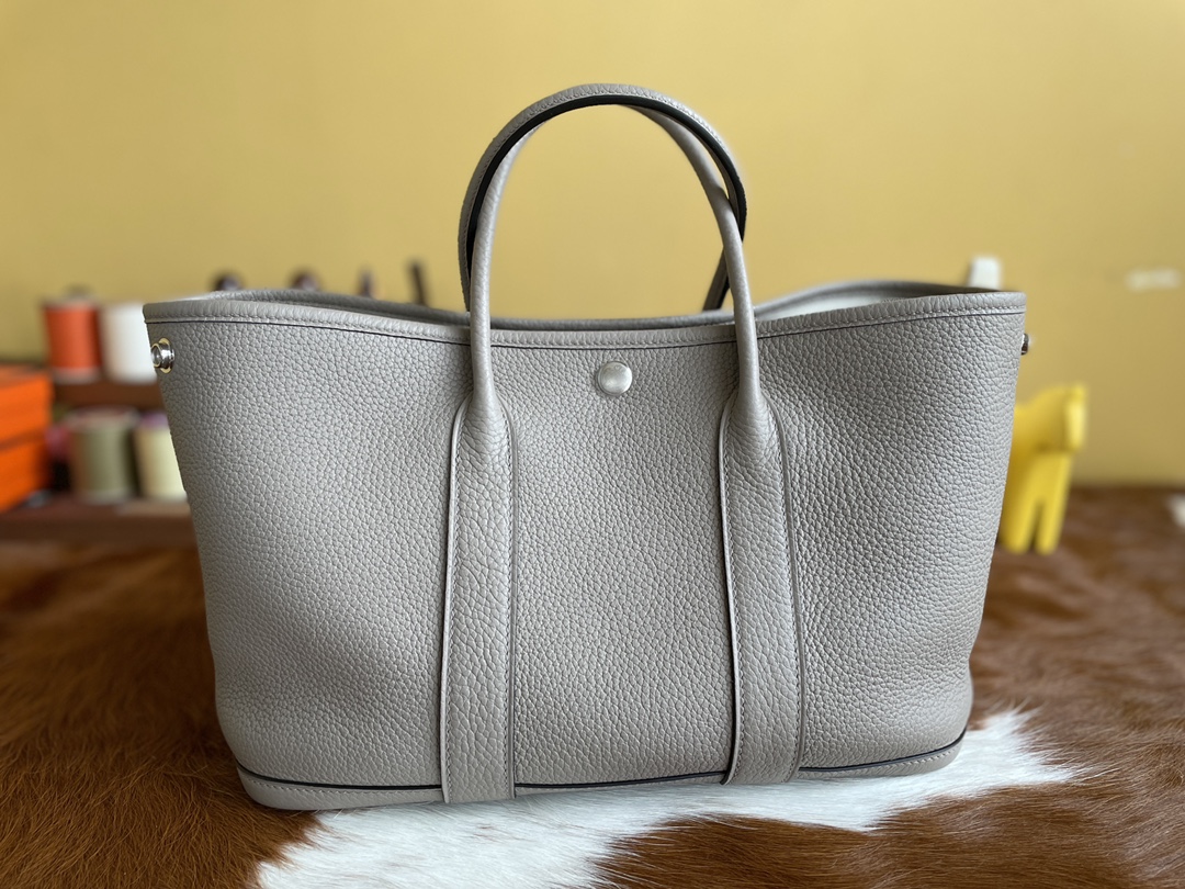 Hermès（爱马仕）Garden Party 花园包 TC m8 沥青灰 银扣 30cm