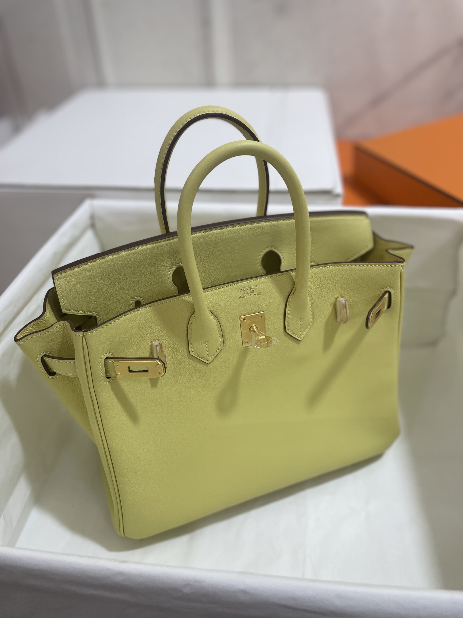 Hermès（爱马仕） Birkin 铂金包 swift 小鸡黄 金扣 25cm