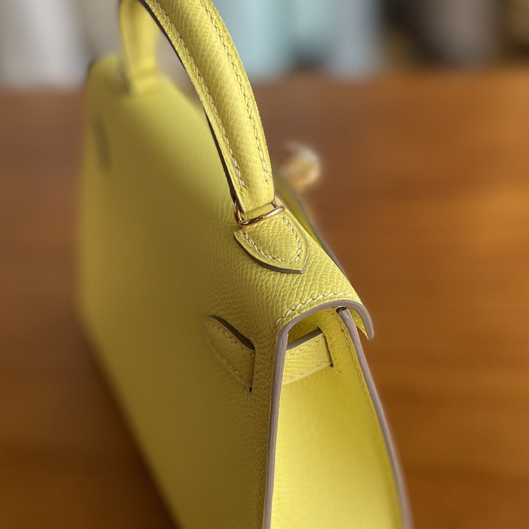 Hermès（爱马仕）mini kelly 迷你凯莉 Epsom 9r 柠檬黄 金扣 19cm