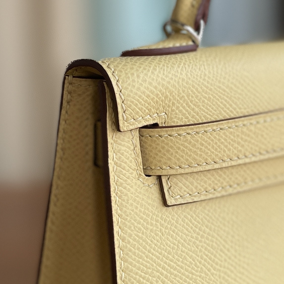 Hermès（爱马仕）mini kelly 迷你凯莉 Epsom 1z 小鸡黄 银扣 19cm
