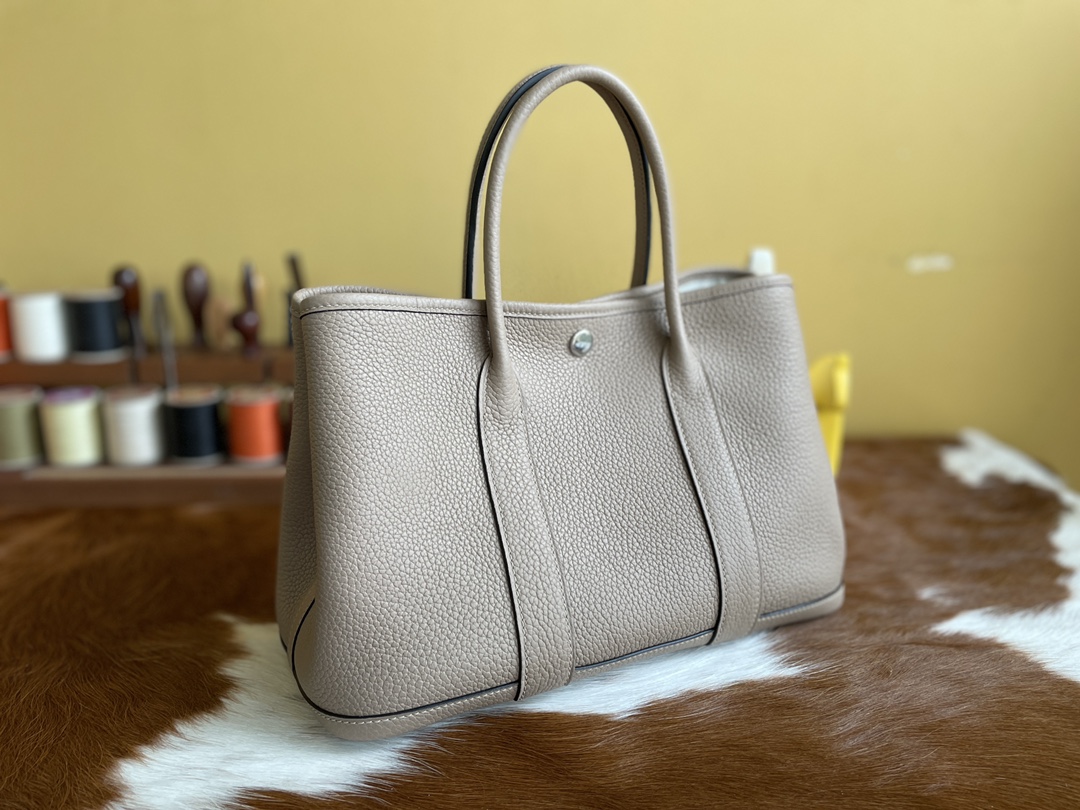 Hermès（爱马仕）Garden Party 花园包 TC 斑鸠灰 银扣 30cm