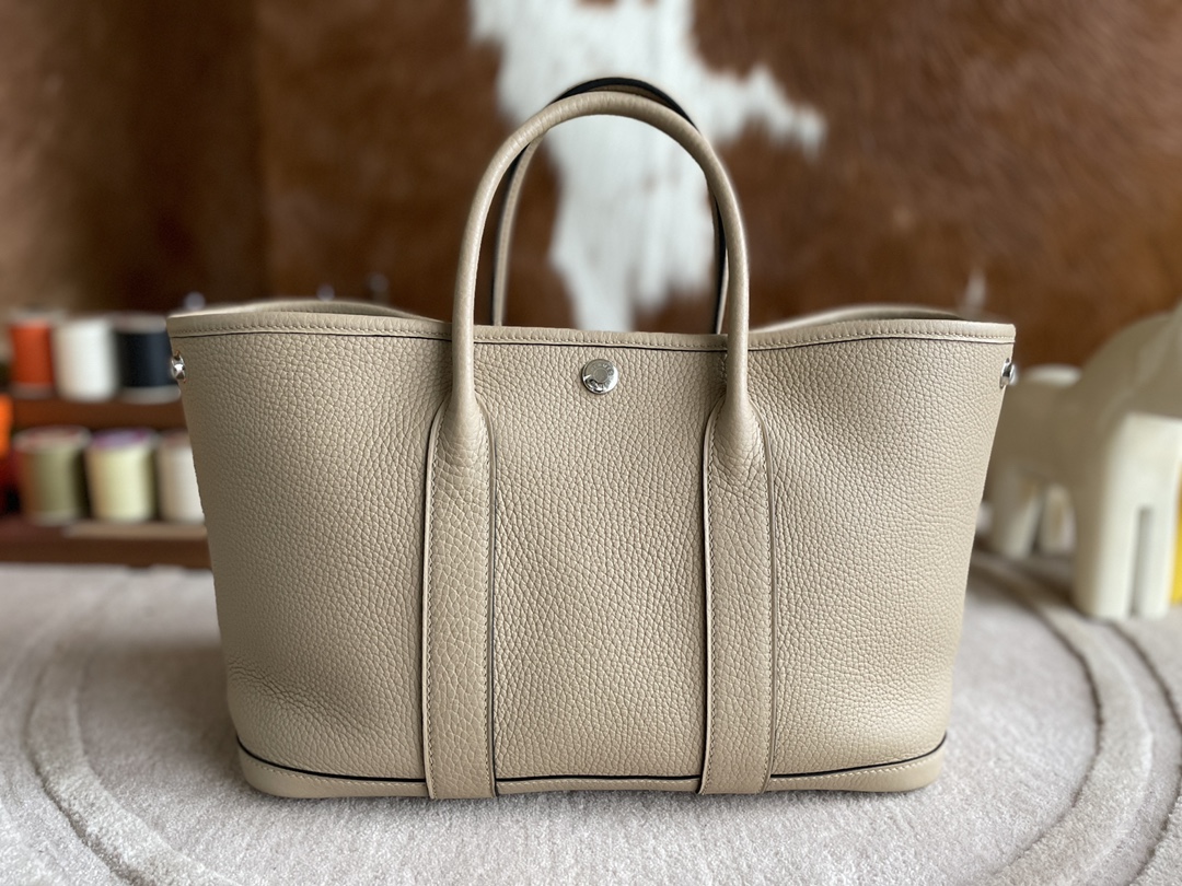 Hermès（爱马仕）Garden Party 花园包 TC s2 风衣灰 银扣 30cm