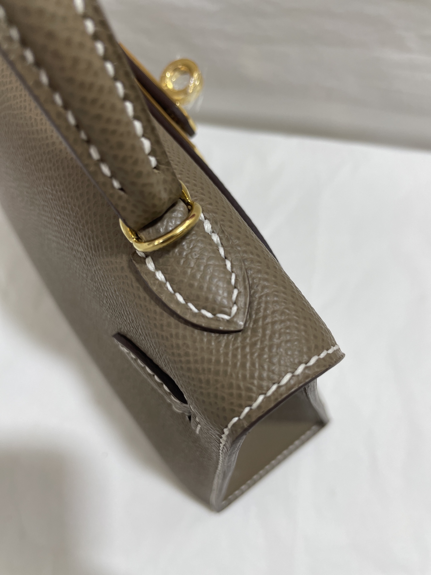 Hermès（爱马仕）mini Kelly 迷你凯莉 Epsom 大象灰 金扣 19cm
