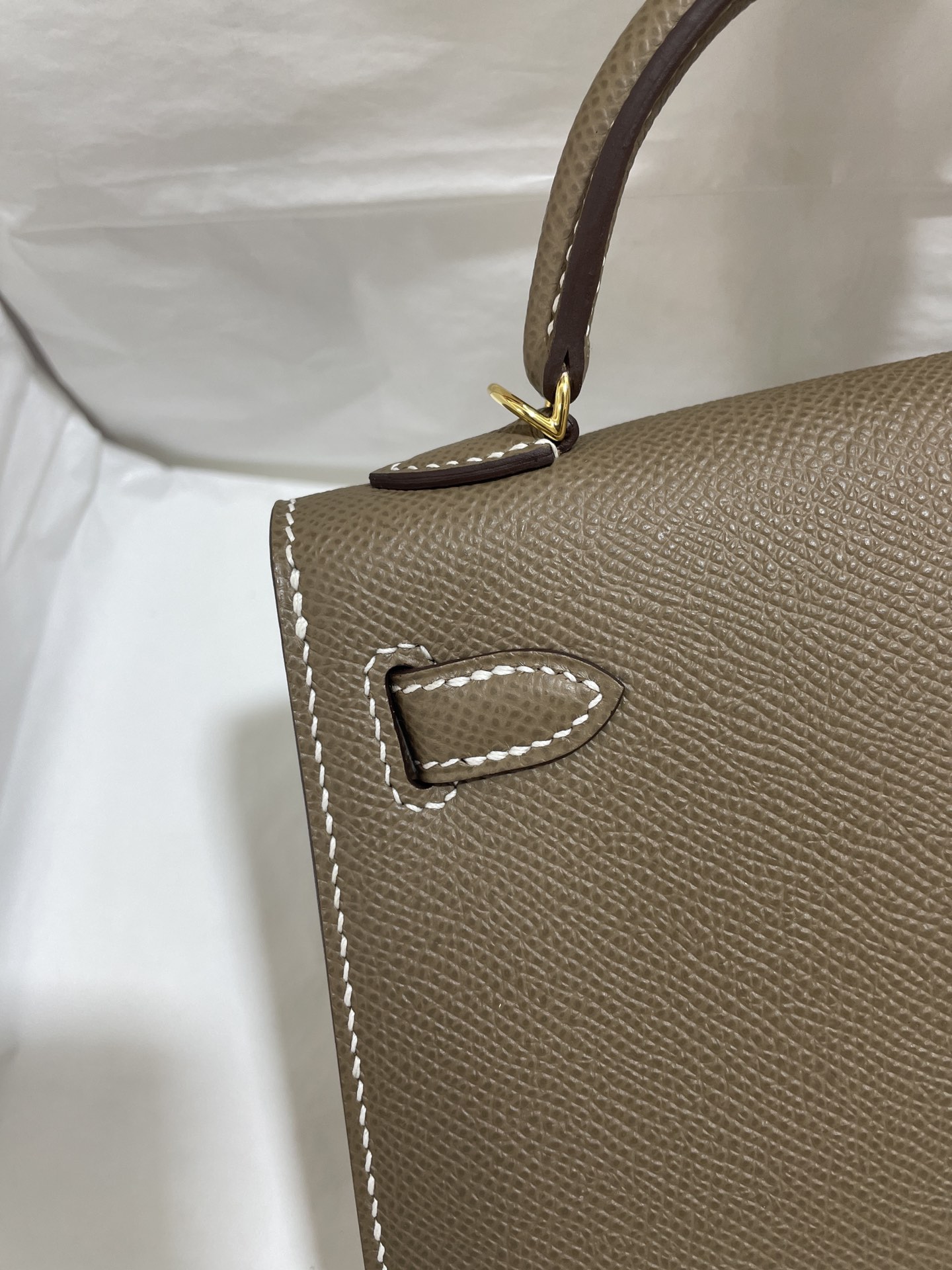 Hermès（爱马仕）mini Kelly 迷你凯莉 Epsom 大象灰 金扣 19cm
