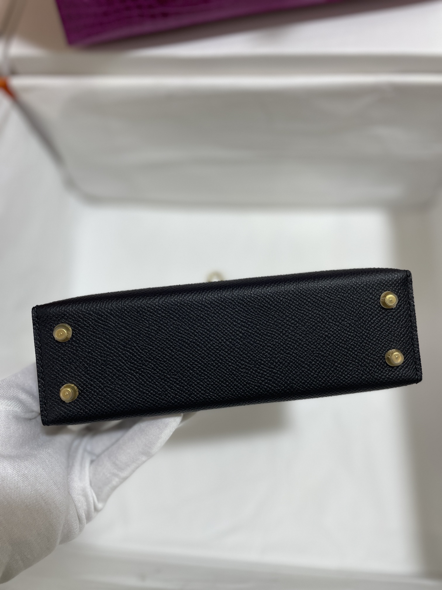 Hermès（爱马仕）mini Kelly 迷你凯莉 Epsom 黑色 金扣 19cm