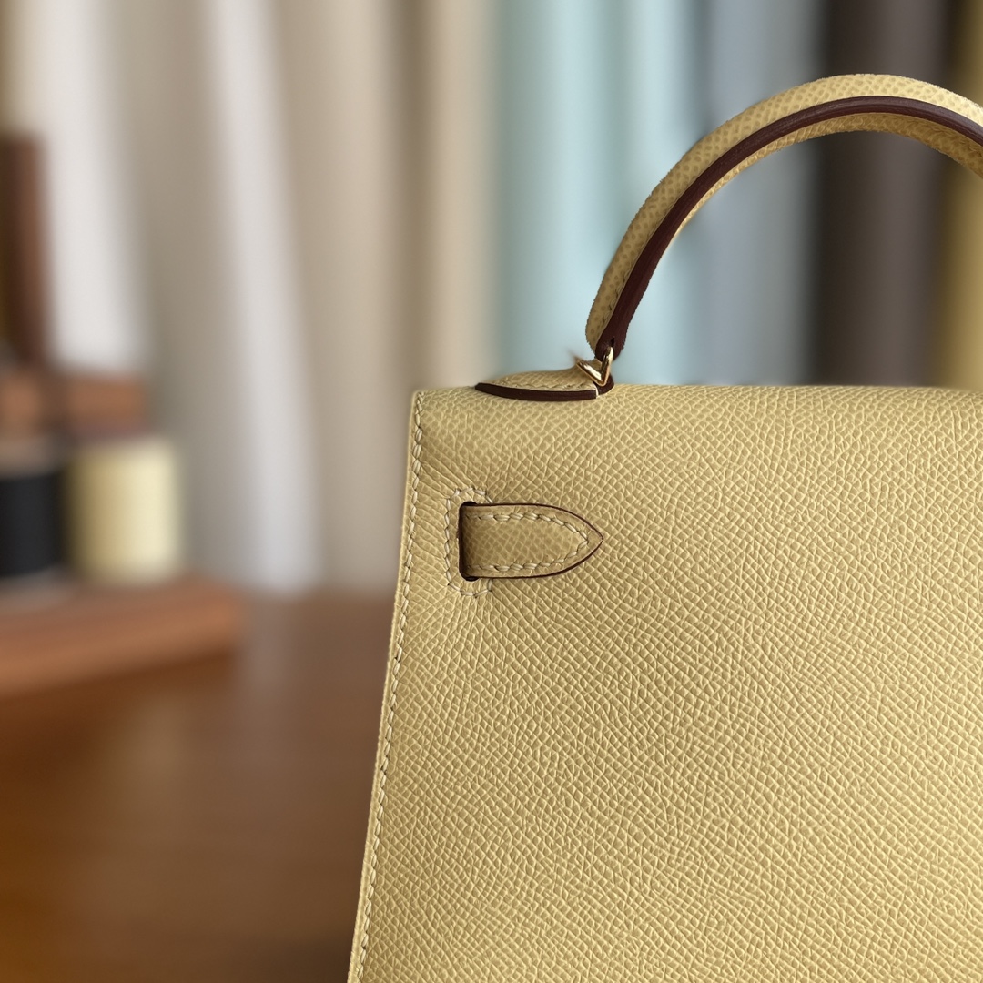 Hermès（爱马仕）mini kelly 迷你凯莉 epsom 1z 小鸡黄 金扣 19cm
