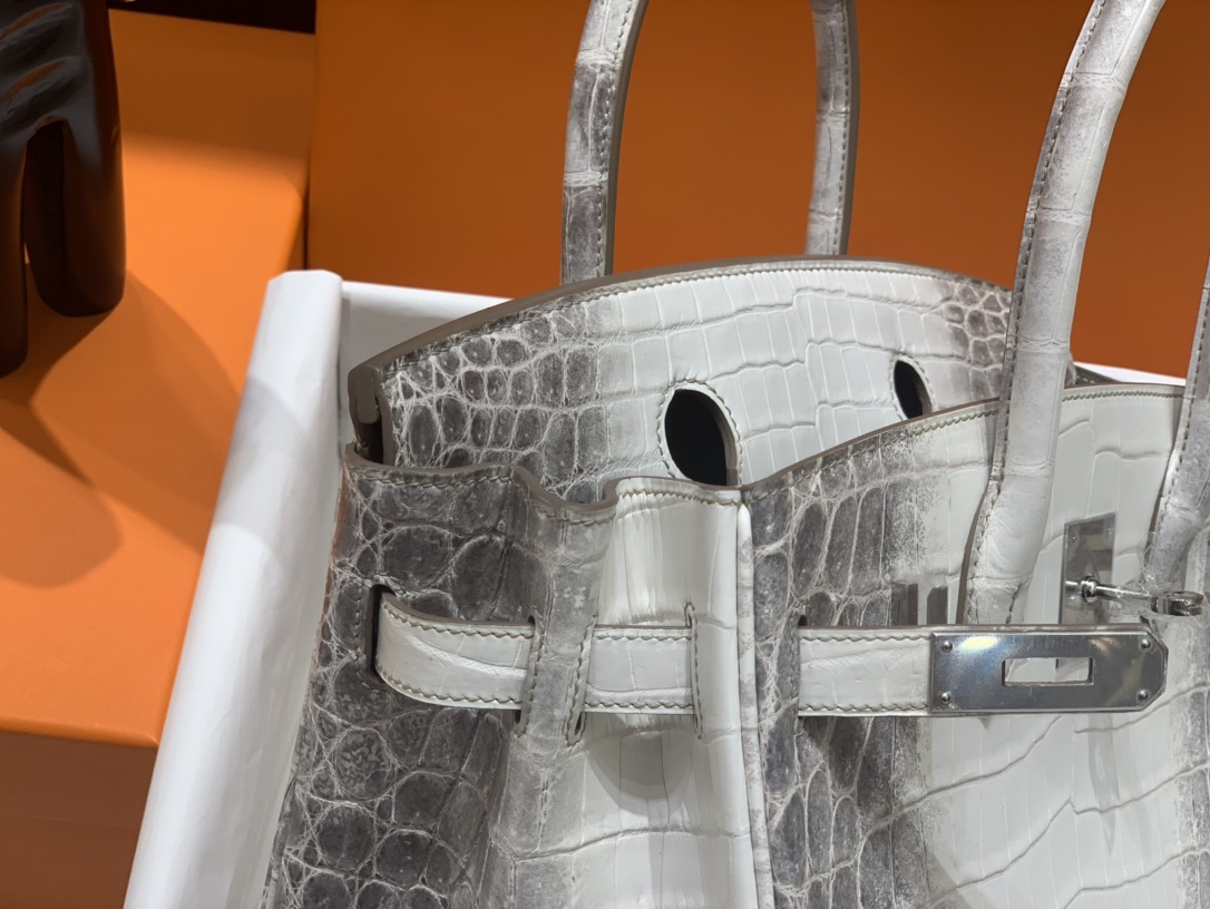 Hermès（爱马仕）Birkin 铂金包 尼罗鳄 喜马拉雅 银扣 30cm