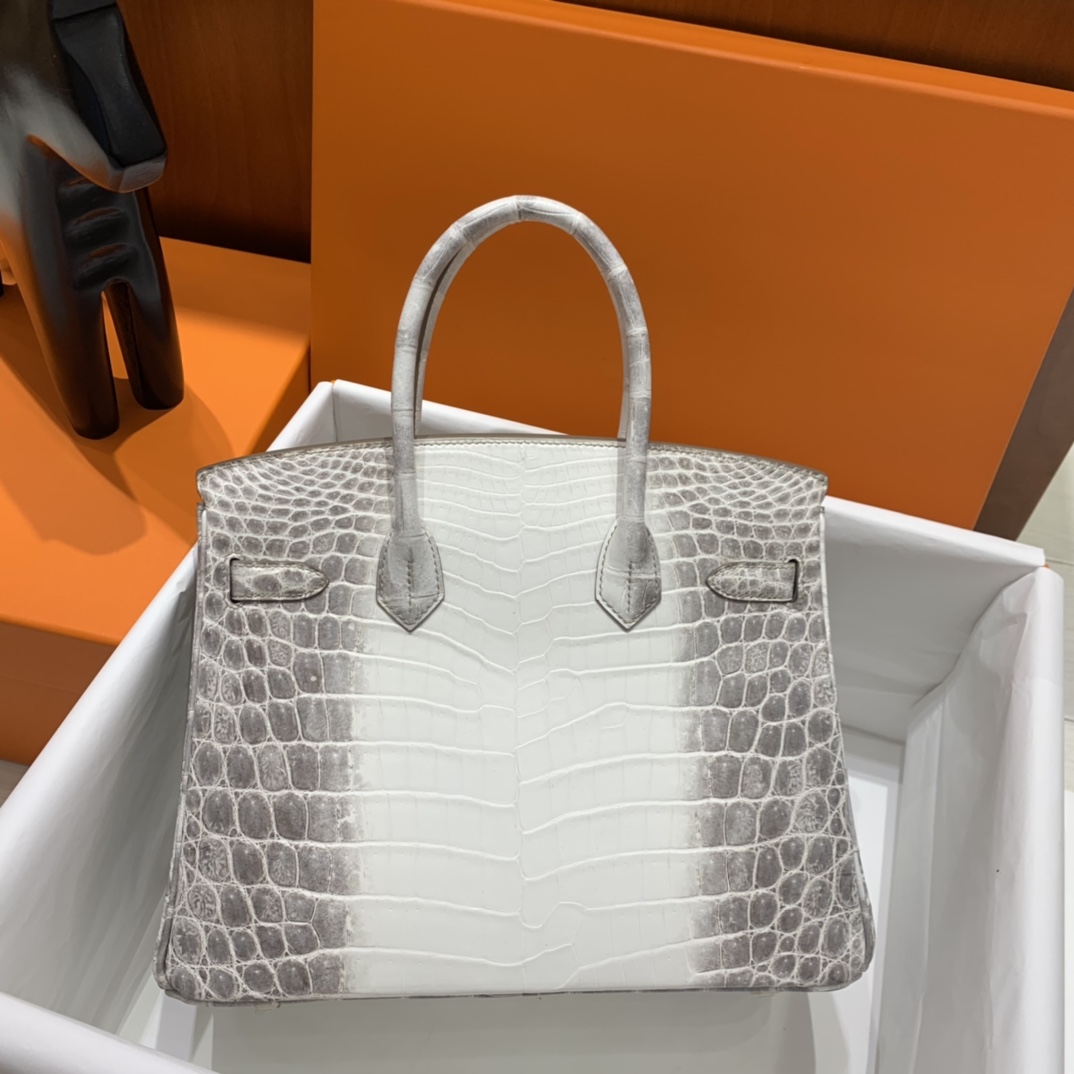 Hermès（爱马仕）Birkin 铂金包 尼罗鳄 喜马拉雅 银扣 30cm