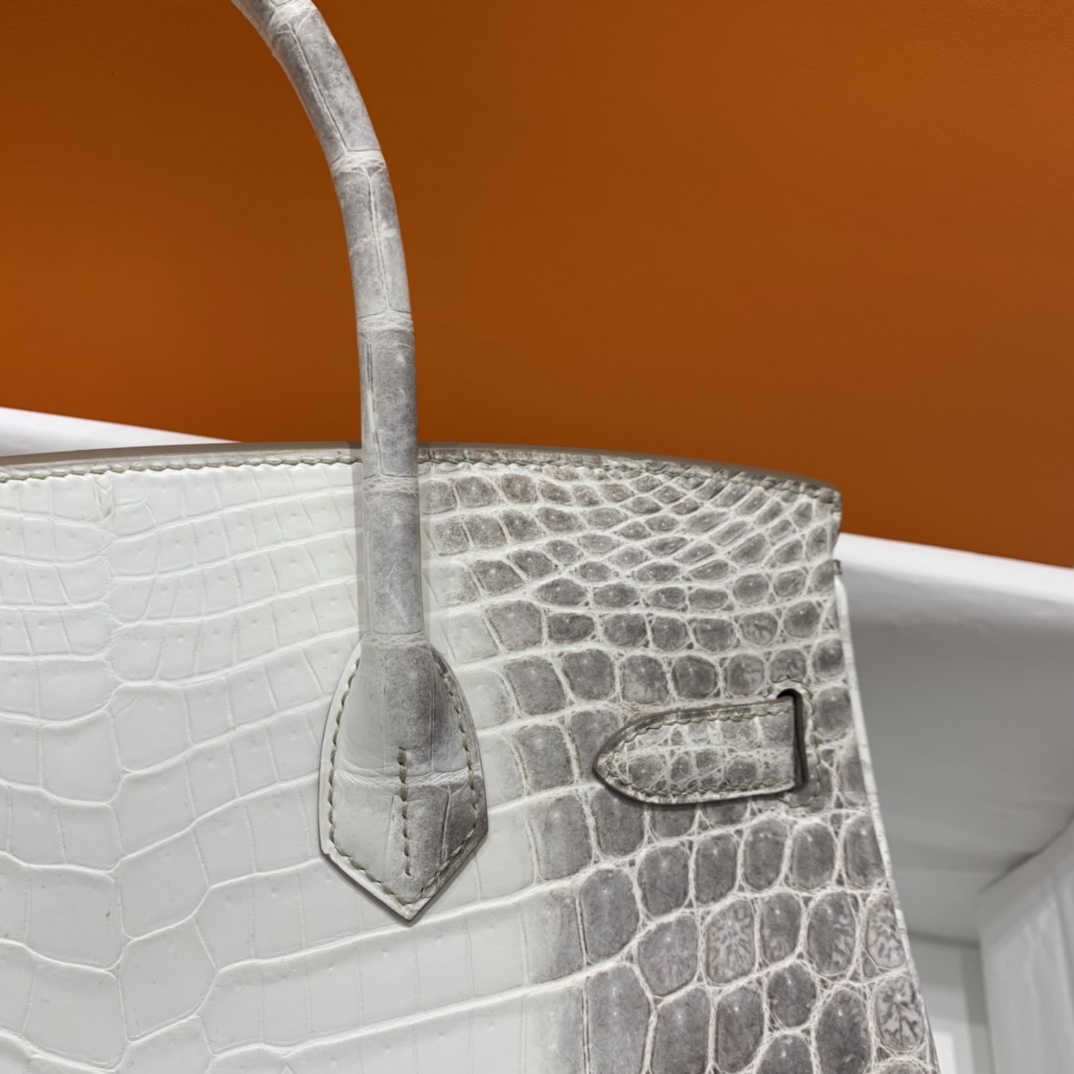 Hermès（爱马仕）Birkin 铂金包 尼罗鳄 喜马拉雅 银扣 30cm