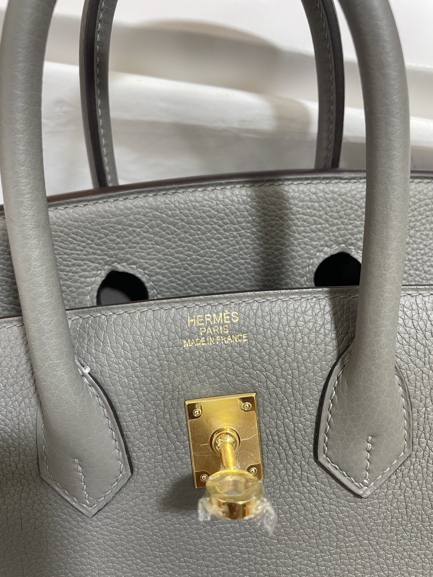 Hermès（爱马仕）Birkin 铂金包 Togo 锡器灰 金扣 25cm