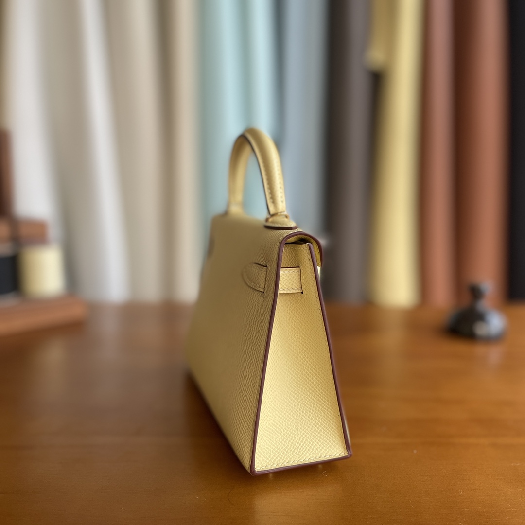 Hermès（爱马仕）mini kelly 迷你凯莉 epsom 1z 小鸡黄 金扣 19cm