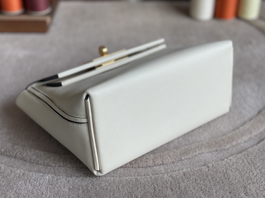 Hermès（爱马仕）mini 2424 evercolor 拼 swift 奶油白 金扣 21cm