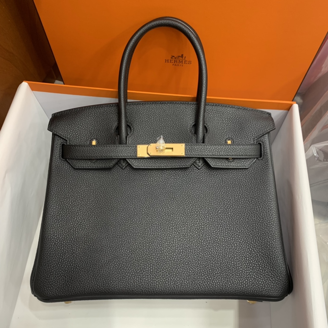 Hermès（爱马仕）Birkin 铂金包 Togo 黑色 金扣 30cm