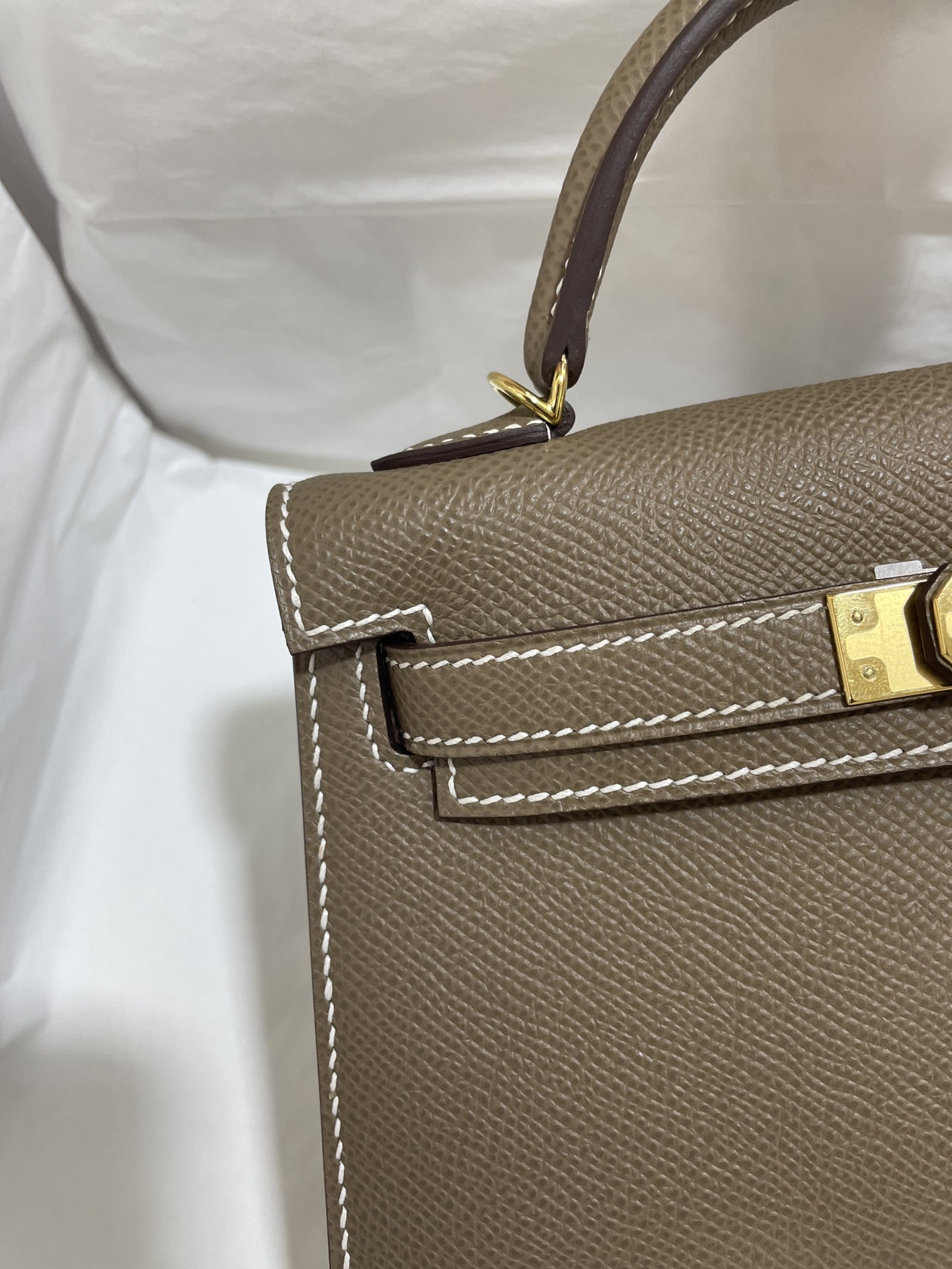 Hermès（爱马仕）mini Kelly 迷你凯莉 Epsom 大象灰 金扣 19cm