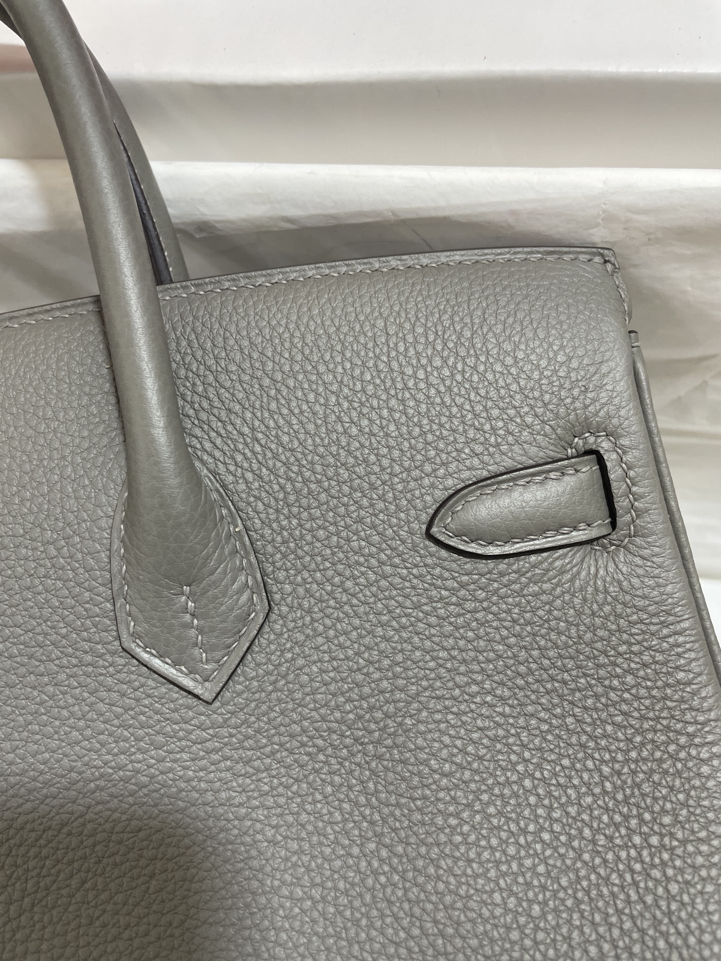Hermès（爱马仕）Birkin 铂金包 Togo 锡器灰 金扣 25cm