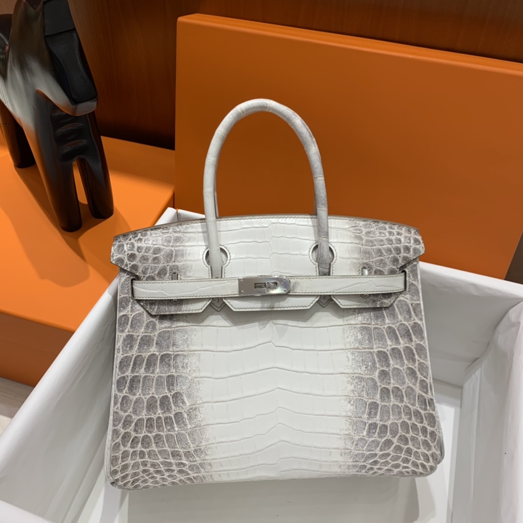 Hermès（爱马仕）Birkin 铂金包 尼罗鳄 喜马拉雅 银扣 30cm