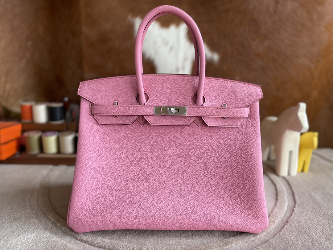 Hermès（爱马仕）Birkin 铂金包 togo 5p 樱花粉 银扣 35cm