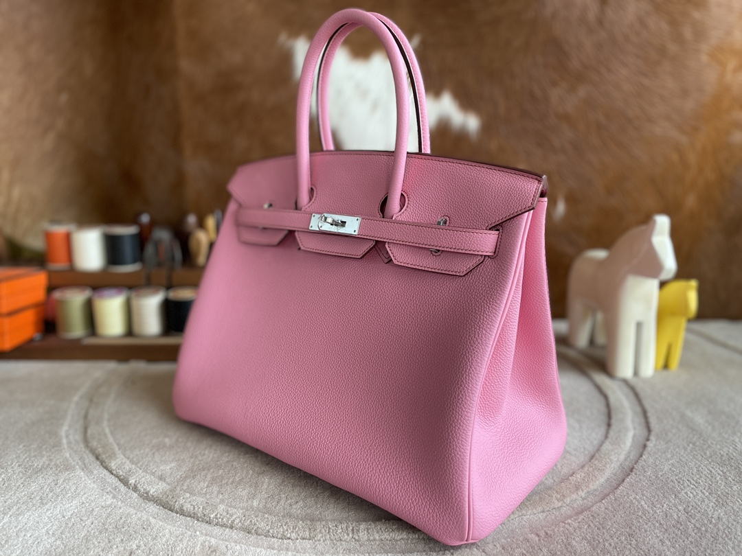 Hermès（爱马仕）Birkin 铂金包 togo 5p 樱花粉 银扣 35cm