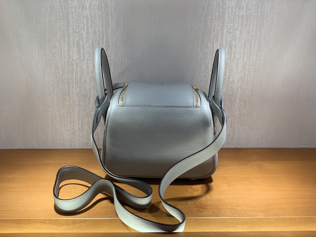 Hermès（爱马仕）Mini lindy 迷你琳迪包 TC皮 海鸥灰 金扣 20cm