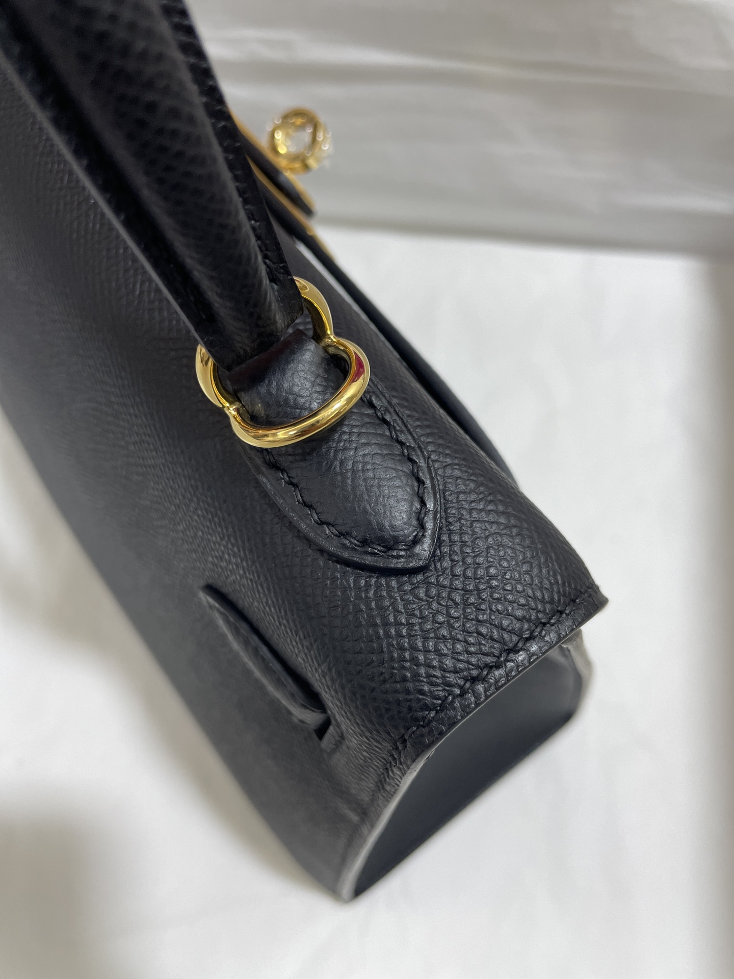 Hermès（爱马仕）Kelly 凯莉包 epsom 黑色 金扣 25cm