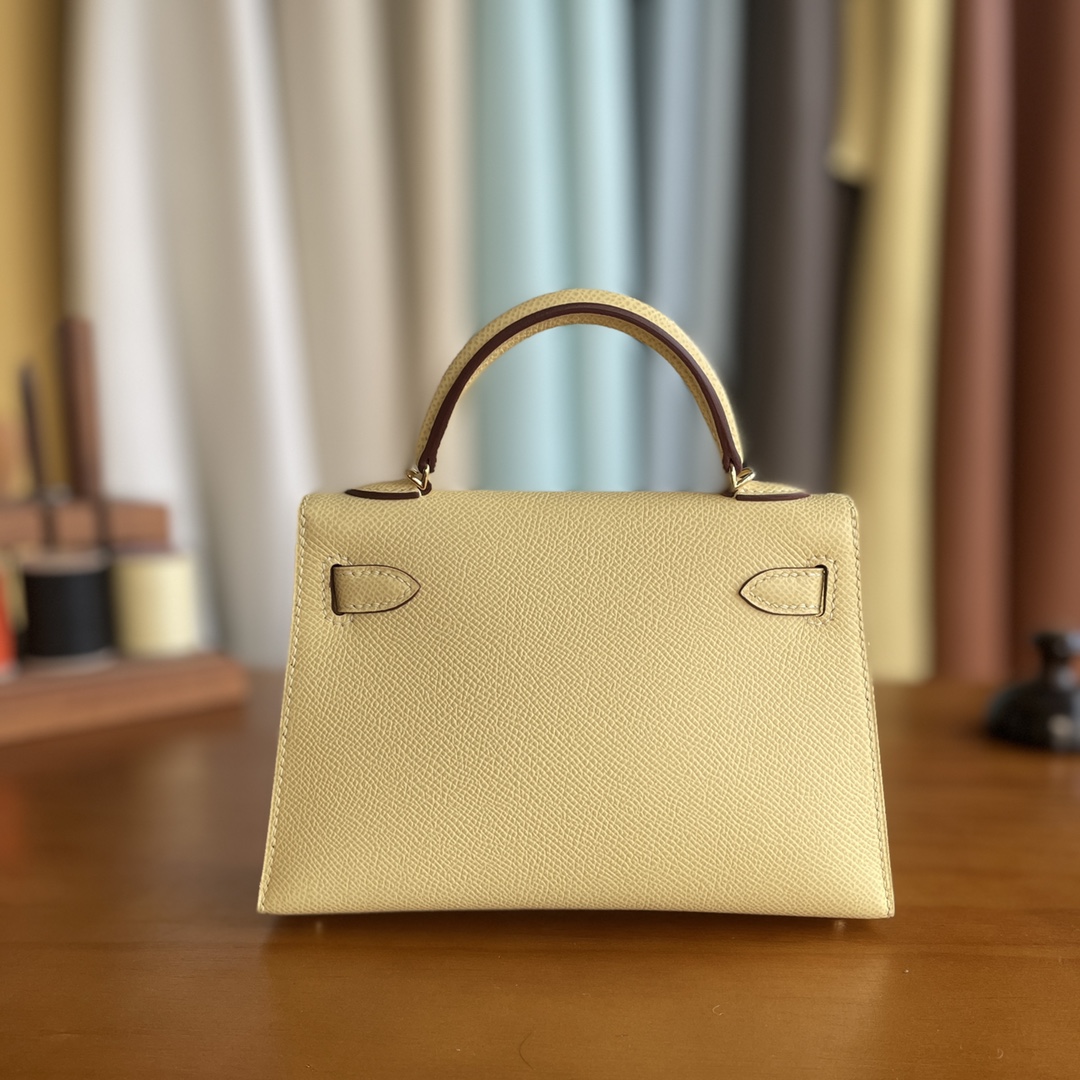 Hermès（爱马仕）mini kelly 迷你凯莉 epsom 1z 小鸡黄 金扣 19cm
