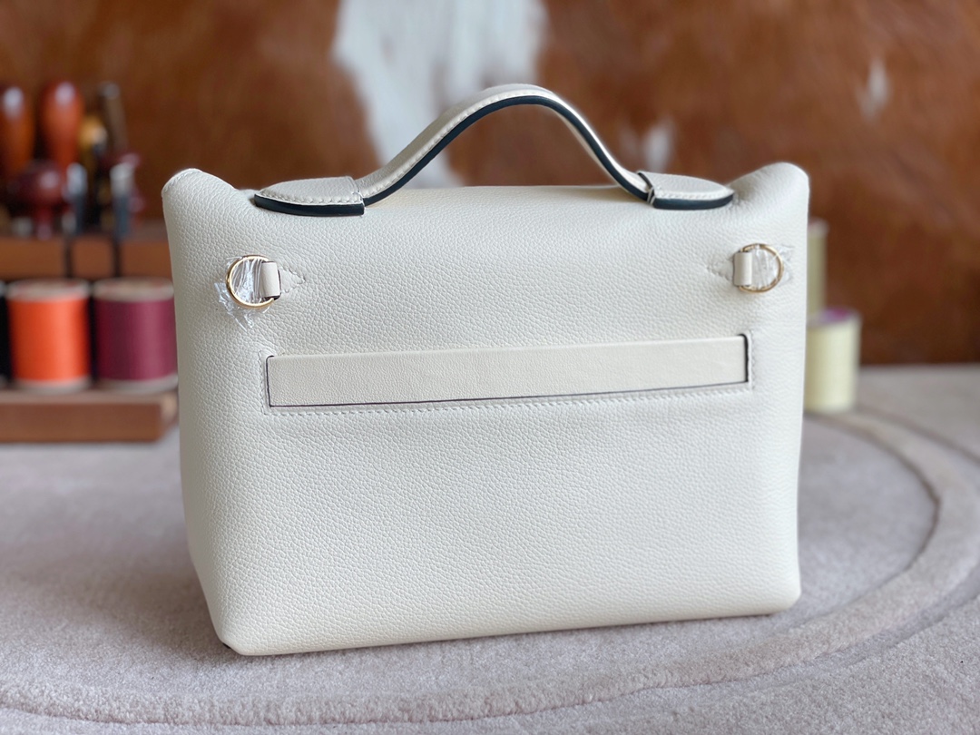 Hermès（爱马仕）mini 2424 evercolor 拼 swift 奶油白 金扣 21cm