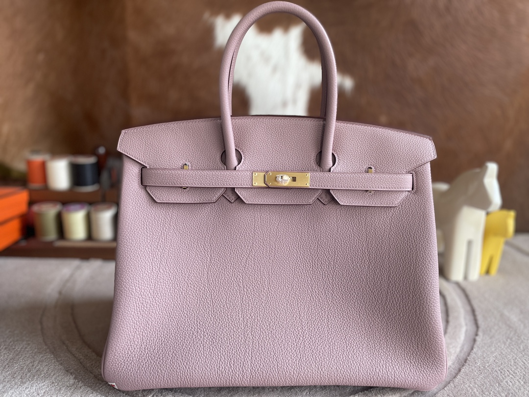 Hermès（爱马仕）Birkin 铂金包 togo 4w 紫藤色 金扣 35cm