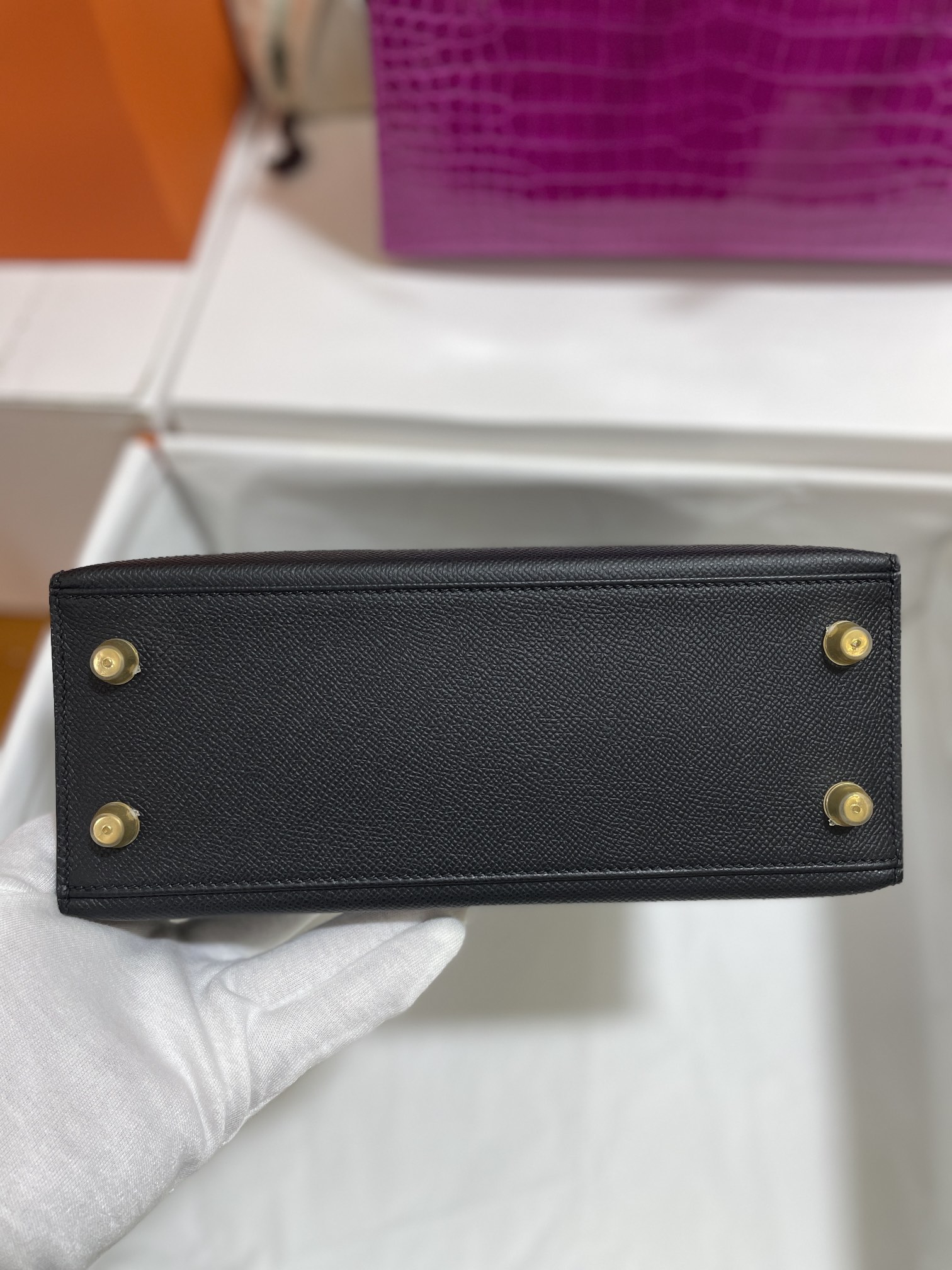 Hermès（爱马仕）Kelly 凯莉包 epsom 黑色 金扣 25cm