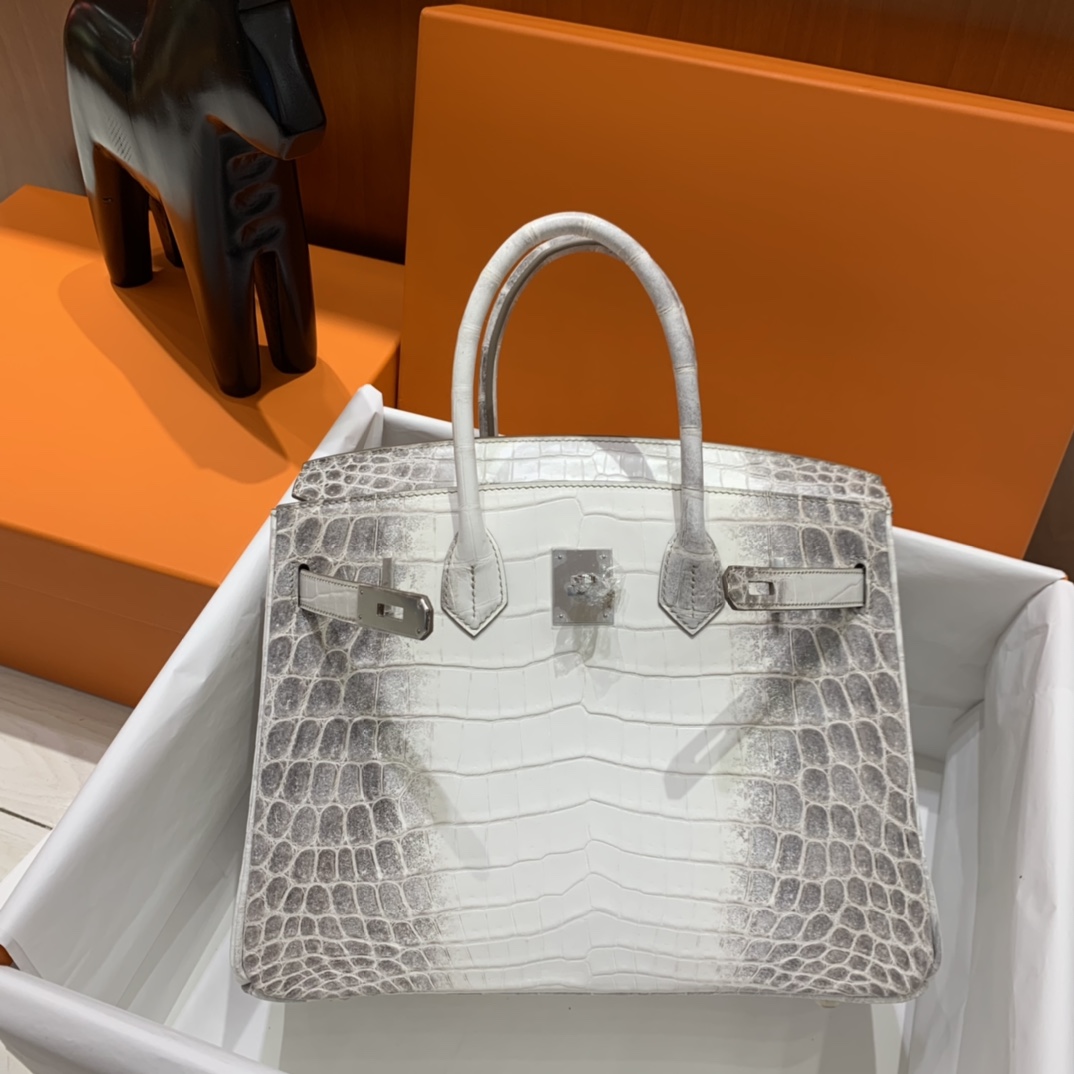 Hermès（爱马仕）Birkin 铂金包 尼罗鳄 喜马拉雅 银扣 30cm