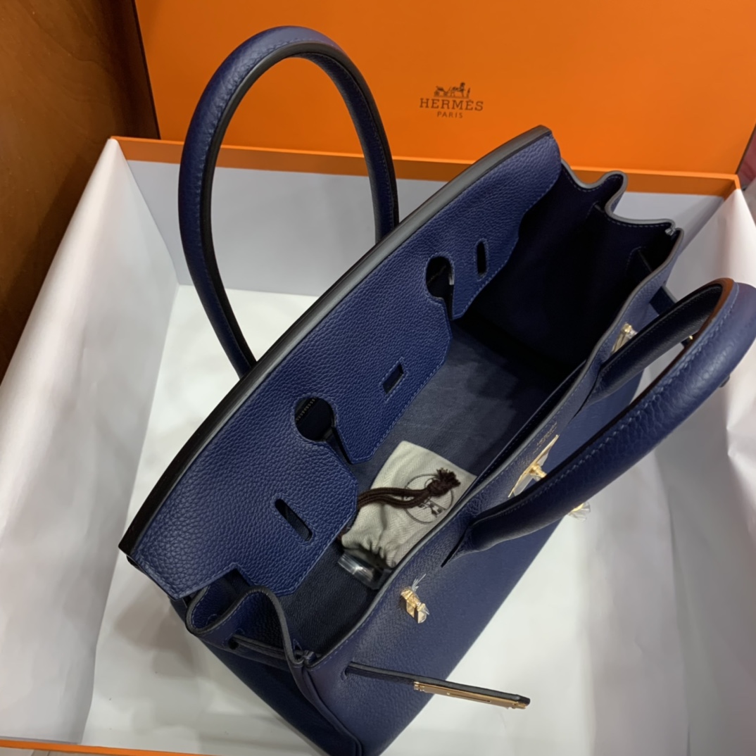 Hermès（爱马仕）Birkin 铂金包 Togo 宝石蓝 金扣 30cm