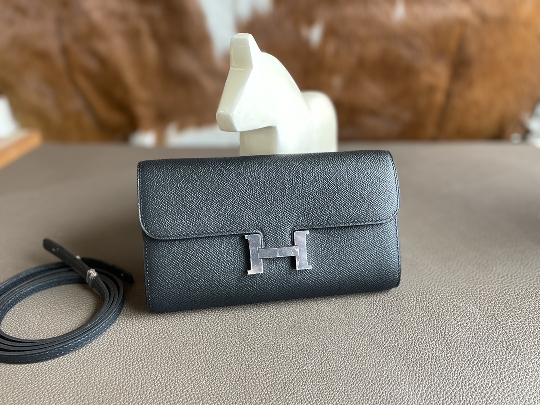 Hermès（爱马仕）constance to go epsom 黑色 银扣 20cm