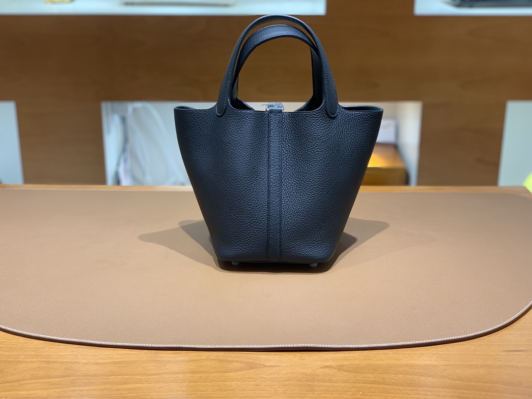 Hermès（爱马仕）Picotin 菜篮子 TC 黑色 银扣 18cm