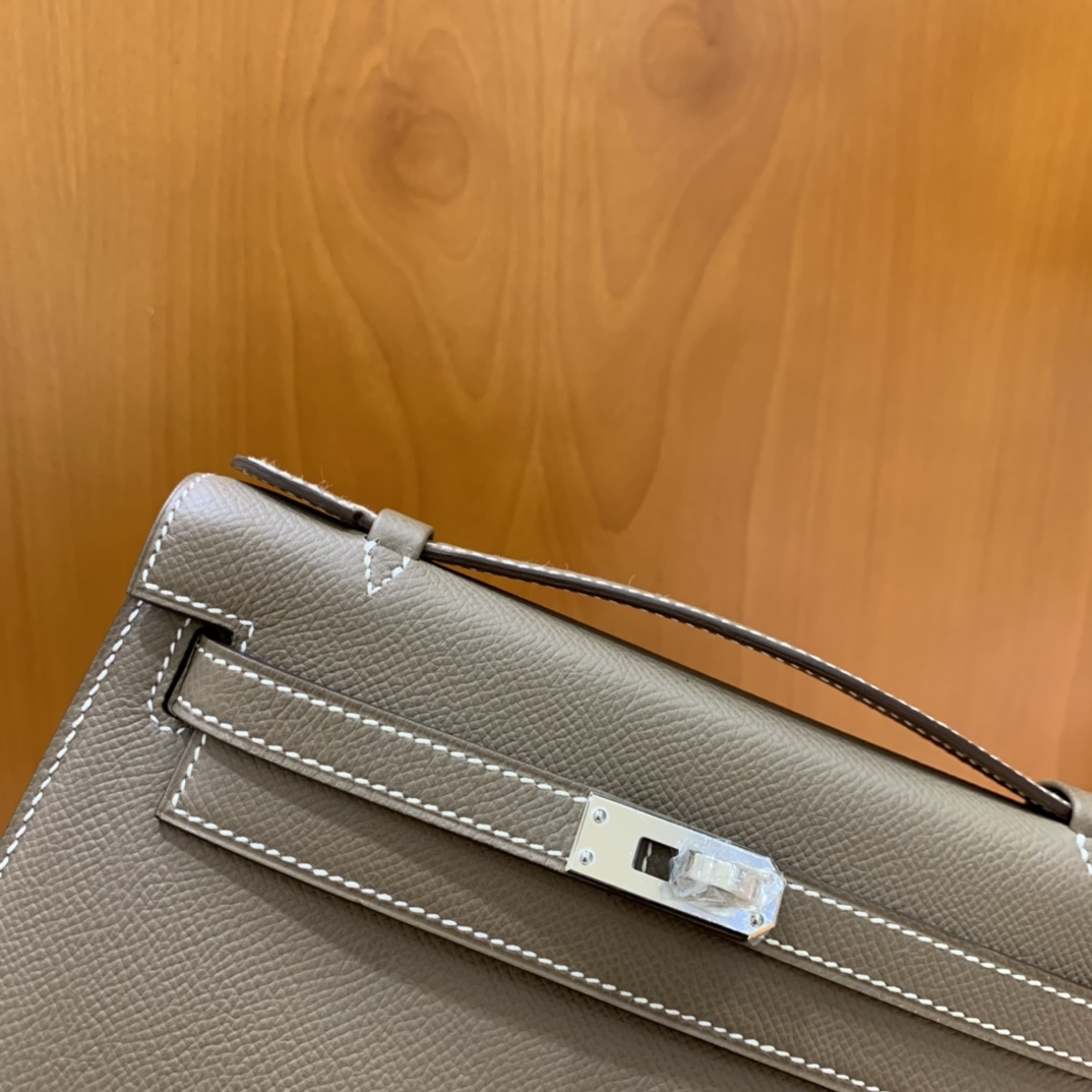 Hermès（爱马仕）mini Kelly pochette Epsom 大象灰 银扣 22cm