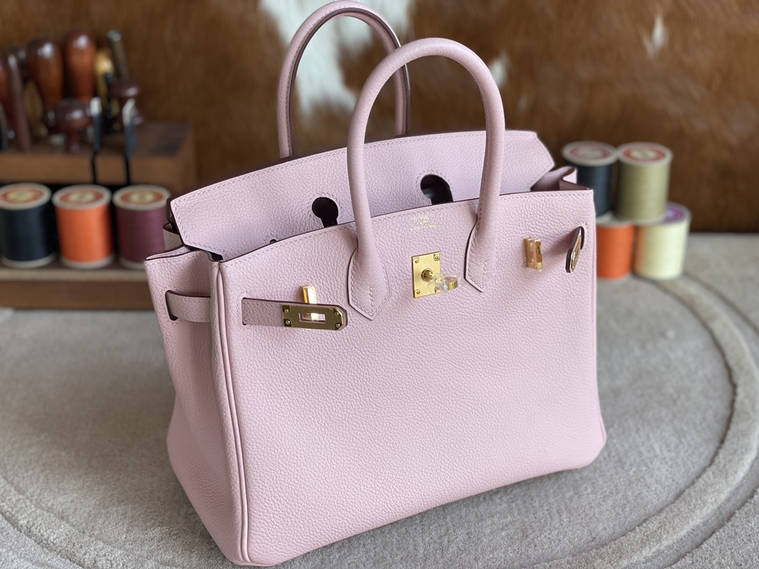 Hermès（爱马仕）Birkin 铂金包 togo 3Q 新樱花粉 金扣 25cm