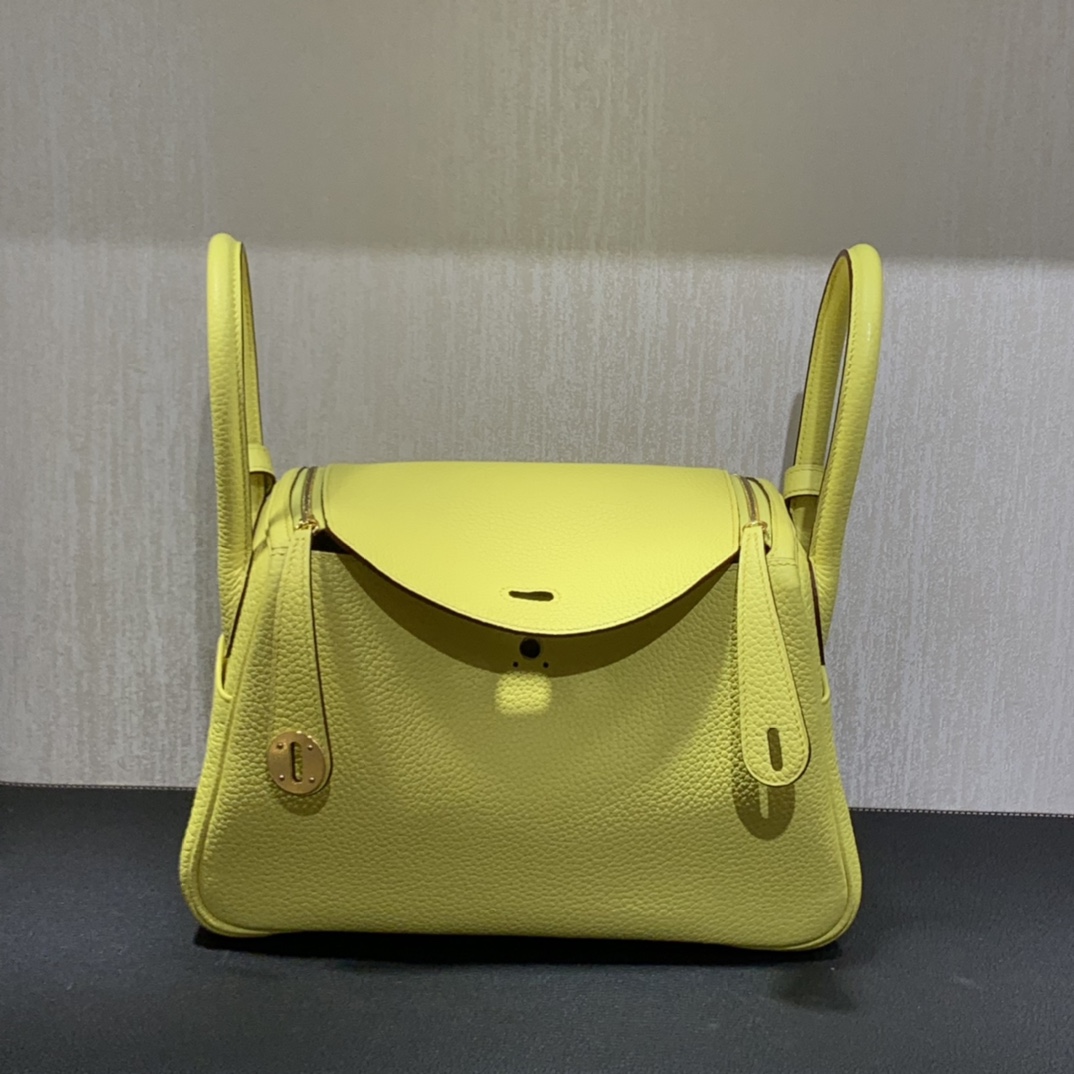 Hermès（爱马仕）Lindy 琳迪包 TC 柠檬黄 金扣 26cm