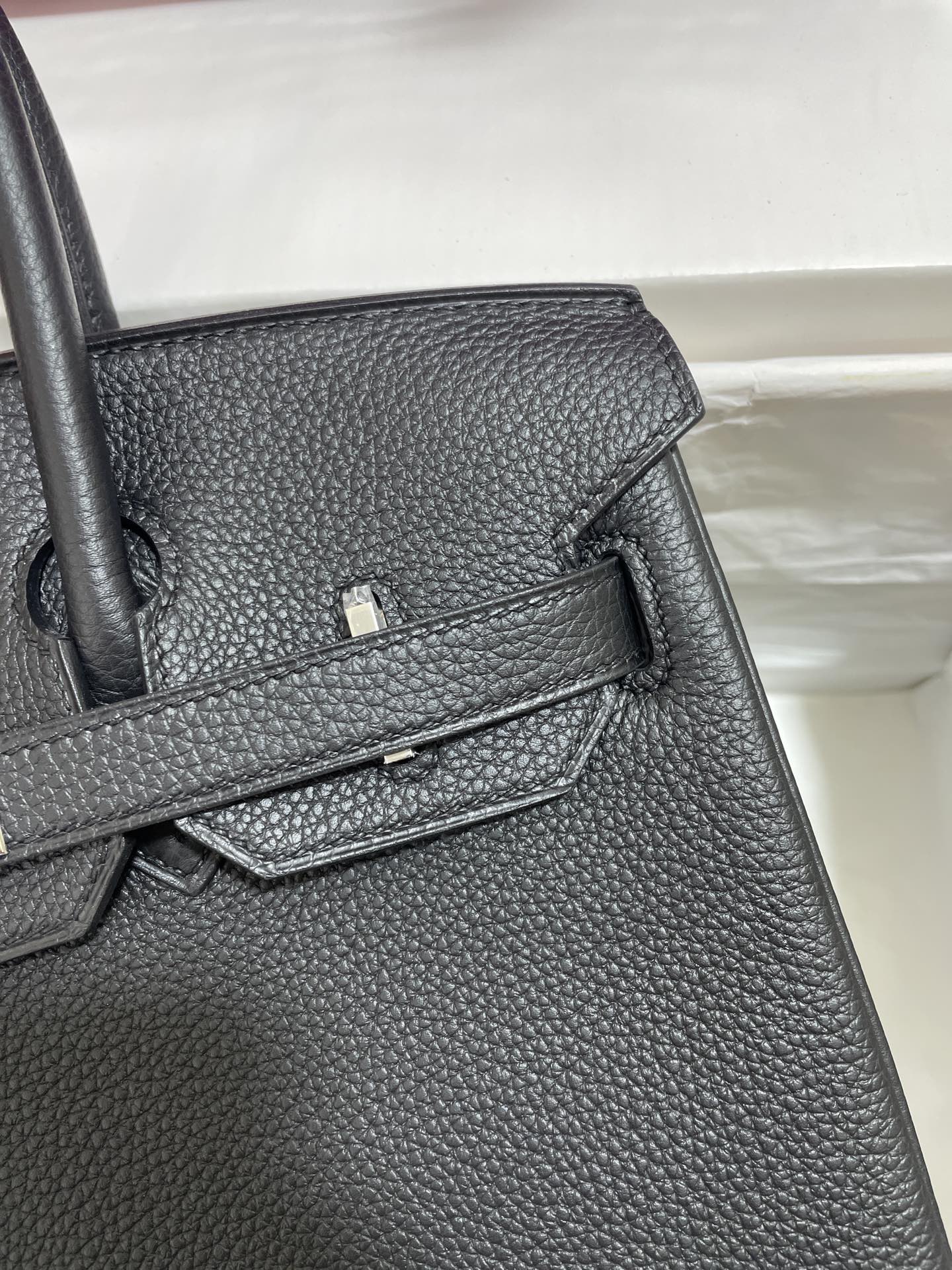 Hermès（爱马仕）Birkin 铂金包 Togo 黑色 银扣 30cm
