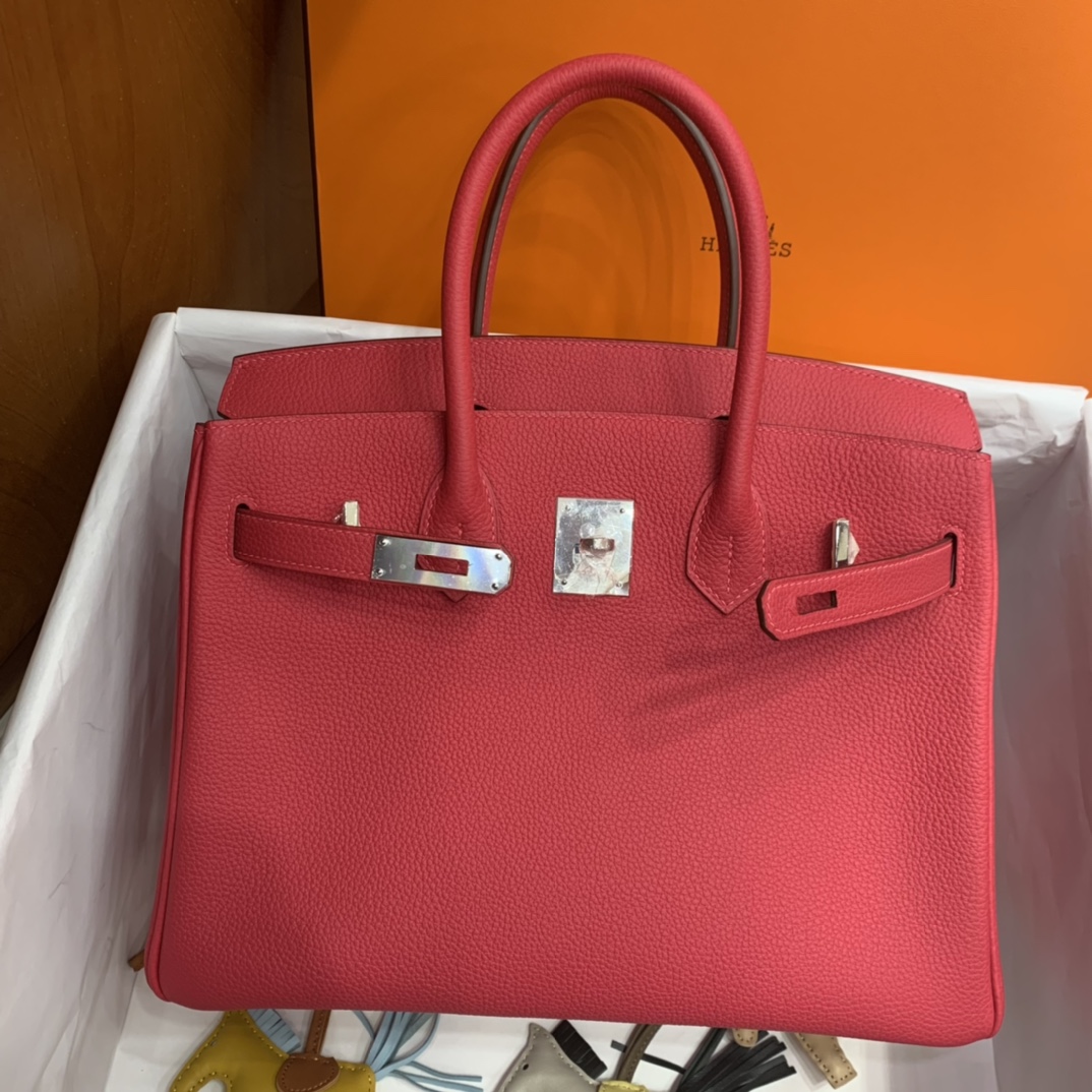 Hermès（爱马仕）Birkin 铂金包 Togo 极致粉 银扣 30cm
