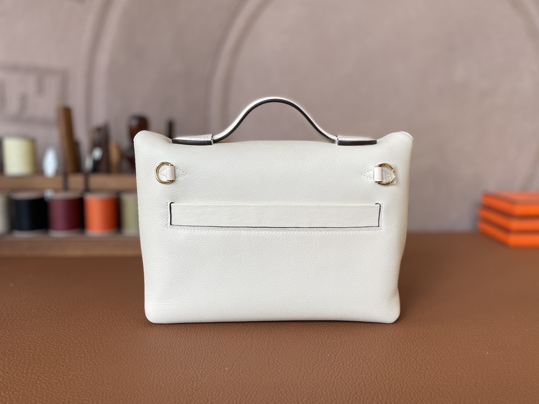 Hermès（爱马仕）Mini kelly 2424 evercolor 奶油白 内拼 芝麻色 金扣 21cm