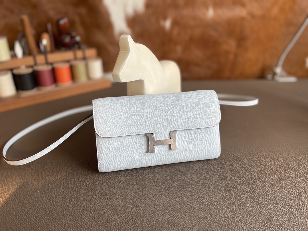 Hermès（爱马仕）constance to go epsom T0 雾蓝色 银扣 20cm